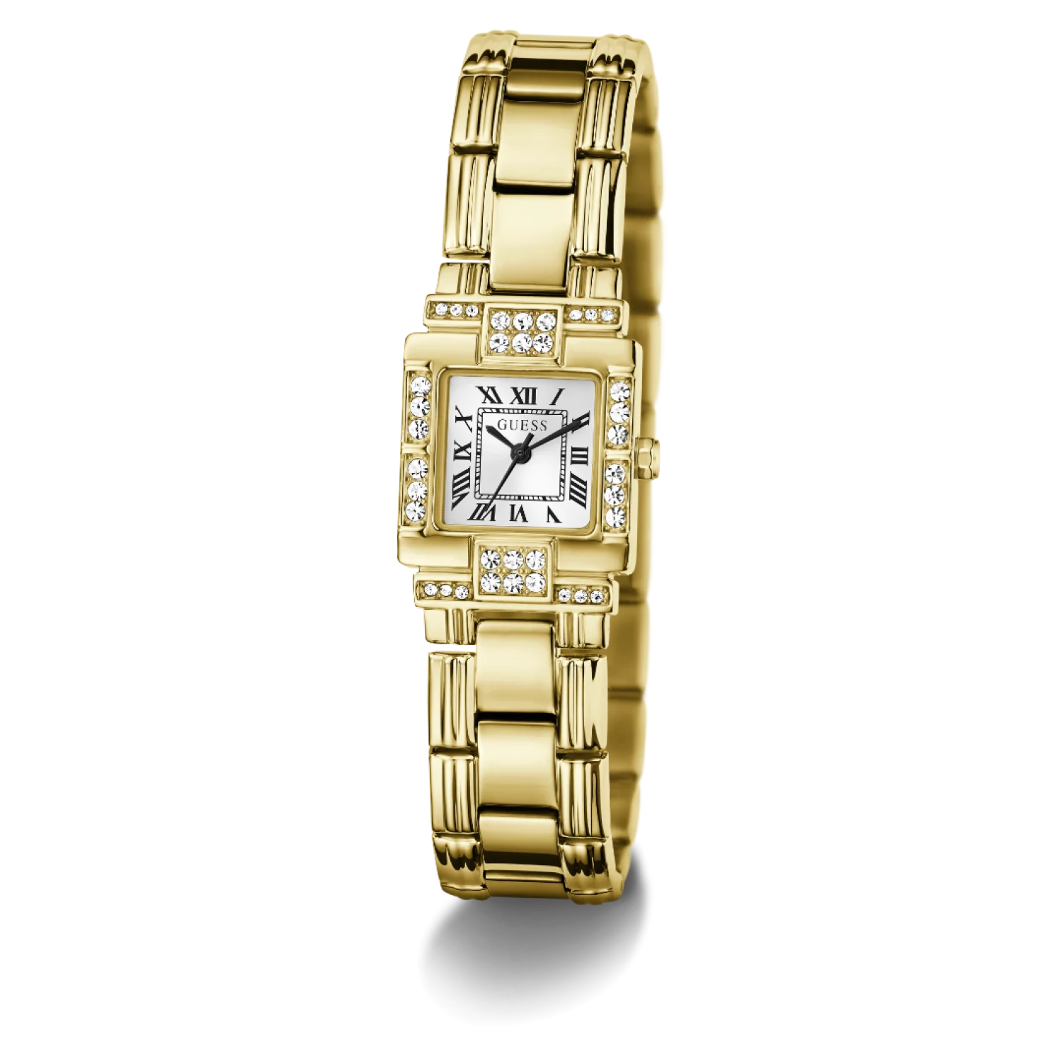 Guess Ladies Square Mini Watch In Gold