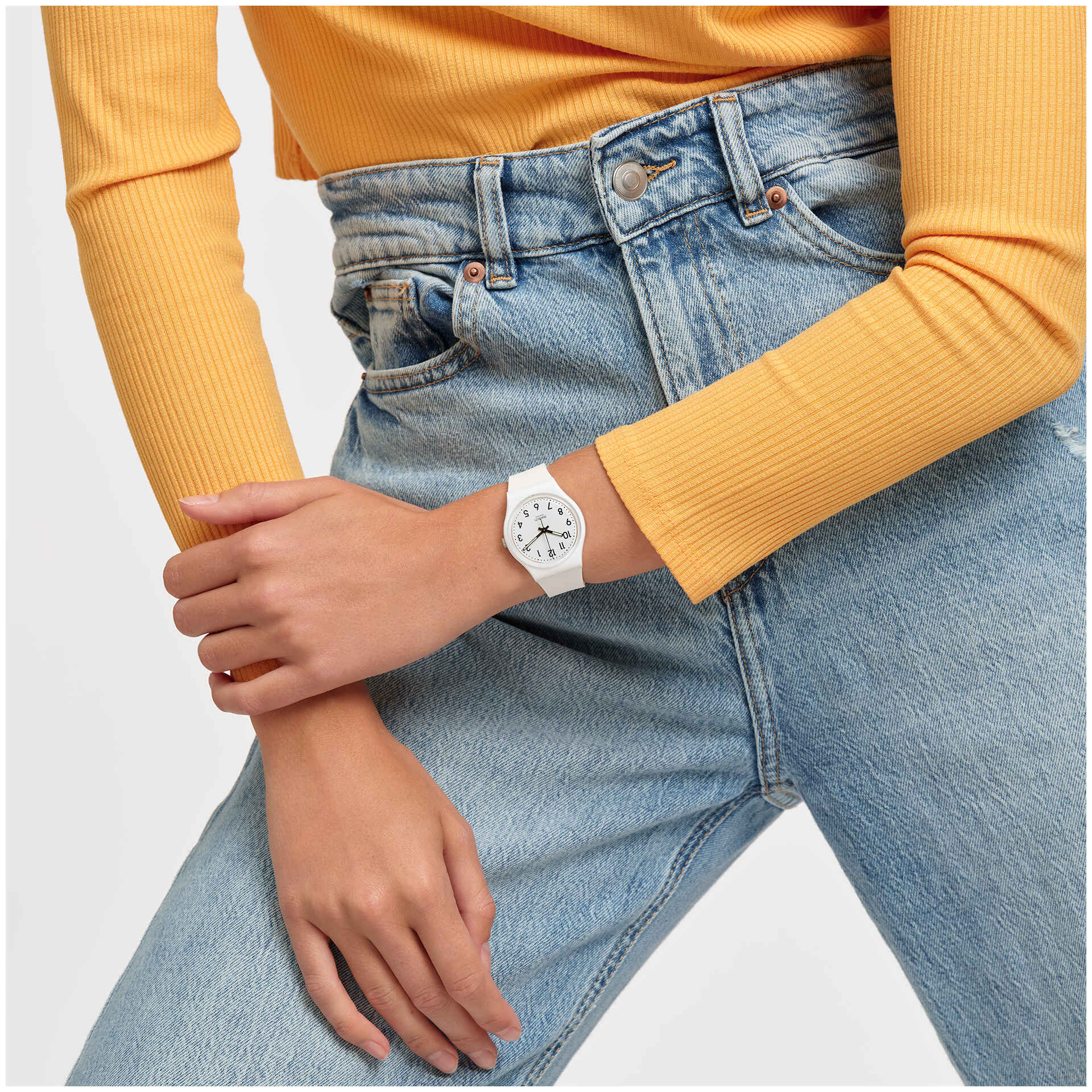 Swatch Just White Soft Unisex Watch
