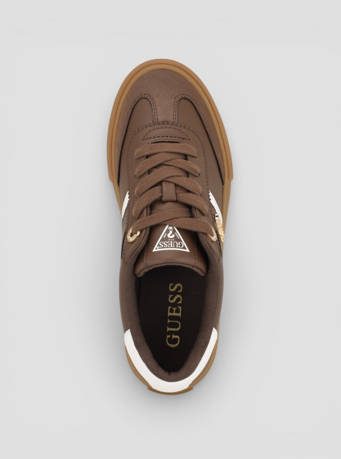 Guess Womens Loui Sneakers In Dark Brown