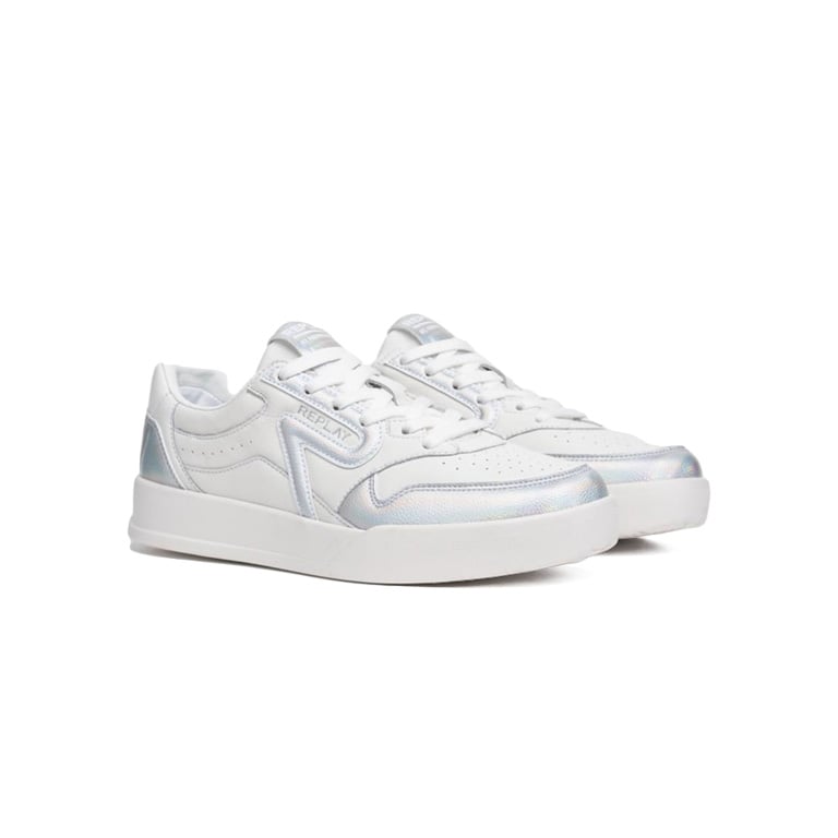 Replay Womens Oyzone Blink Shoes in White and Metallic