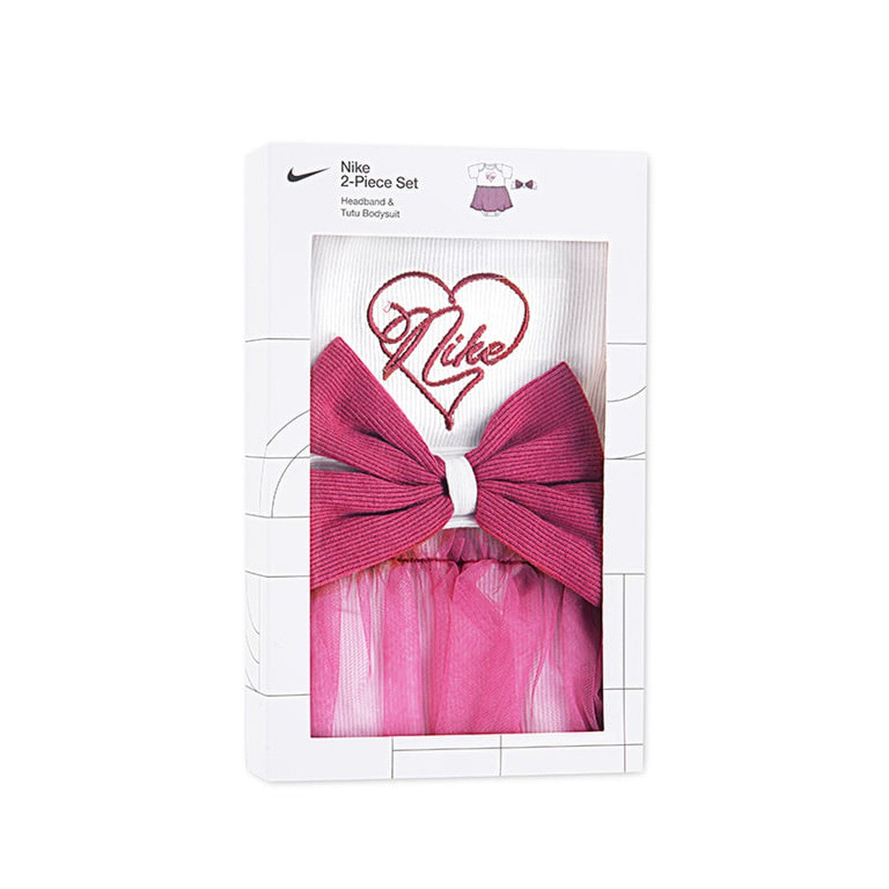 Nike Girls 2 Piece Swoosh On Pointe Box Sweet Beet In White/Pink
