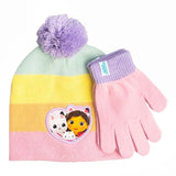 Character Group Girls Gabby’s Dollhouse 2pc Beanie And Glove In Pink Multi