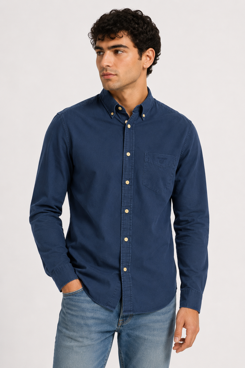 Gant O1. Campus Oxford Regular Bd Shirt In Indigo
