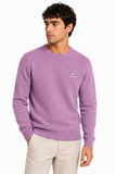 Gant Cotton Pique C-Neck Sweater In Fuschia