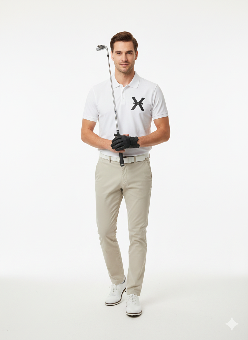 John Richmond Mens Catel Golfer In White