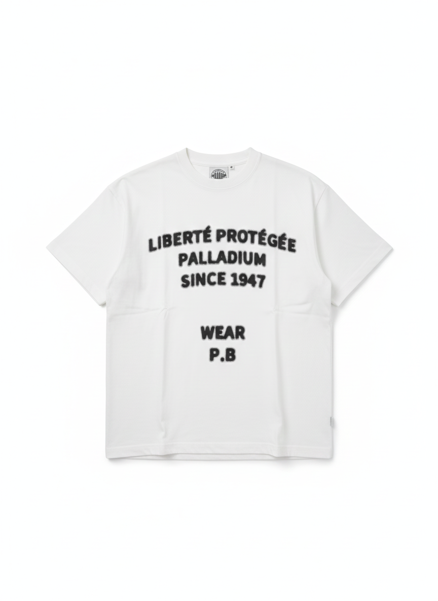 Palladium Mens Liberte Protégé Distressed T-Shirt In White