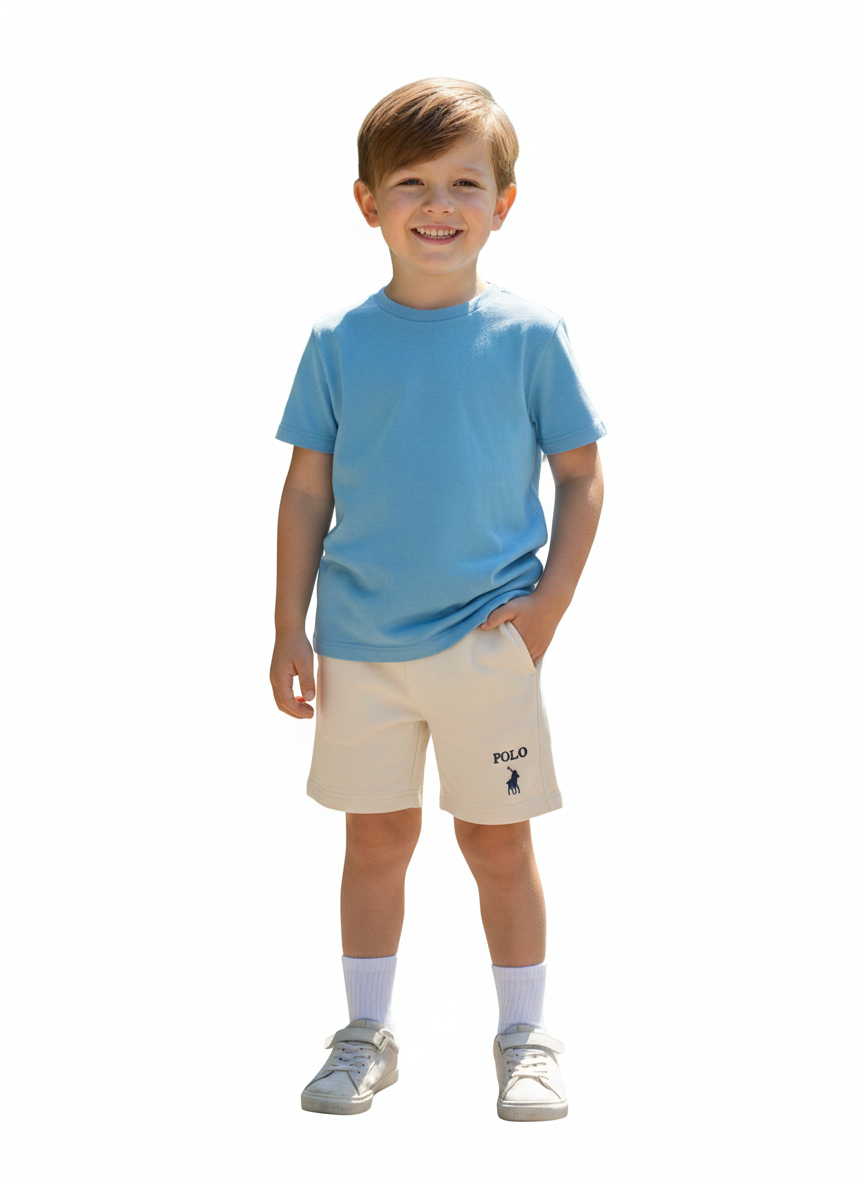 Polo Boys Luke Panelled Shorts In Sand