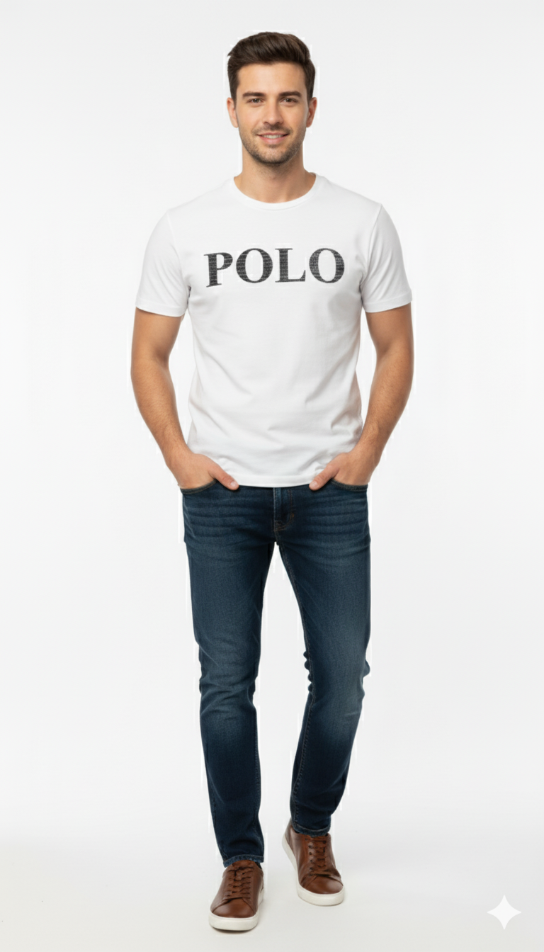 Polo Logo T-Shirts For Men In White