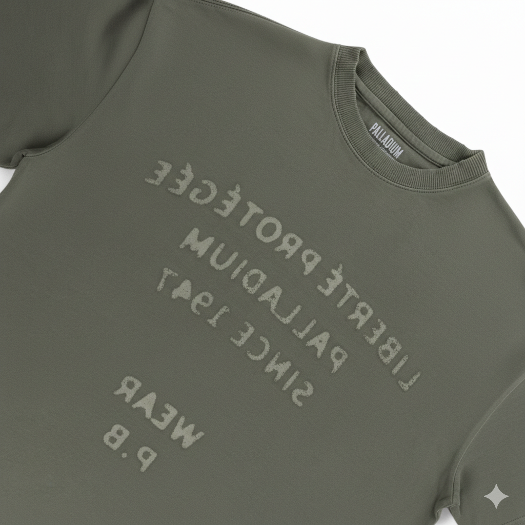 Palladium Mens Liberte Protégé Distressed T-Shirt In Olive