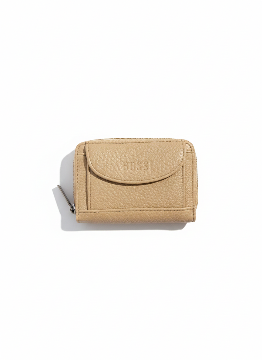 Bossi Womens Baobab Vegan Leather Zip Around Purse In Taupe