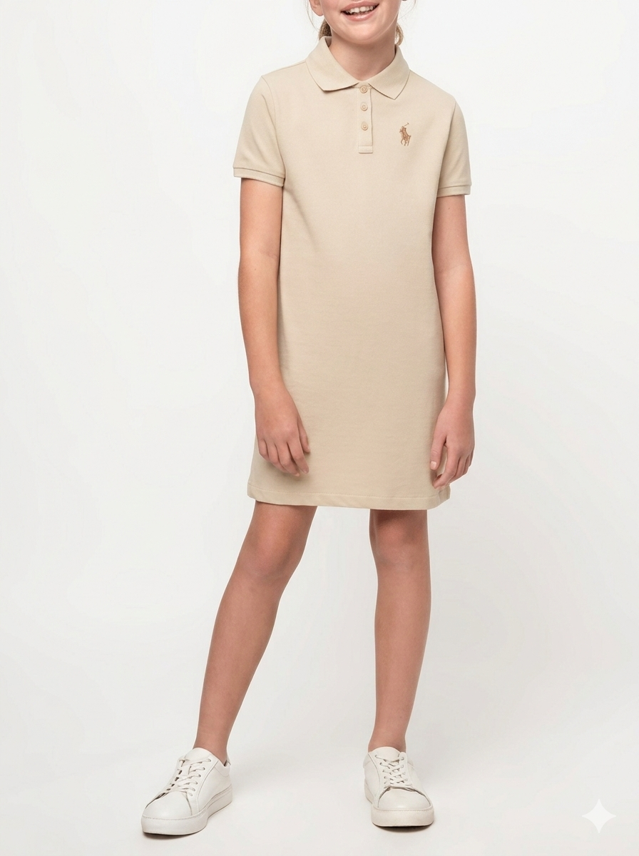 Polo Girls Dakota Ls Golfer Dress Stone