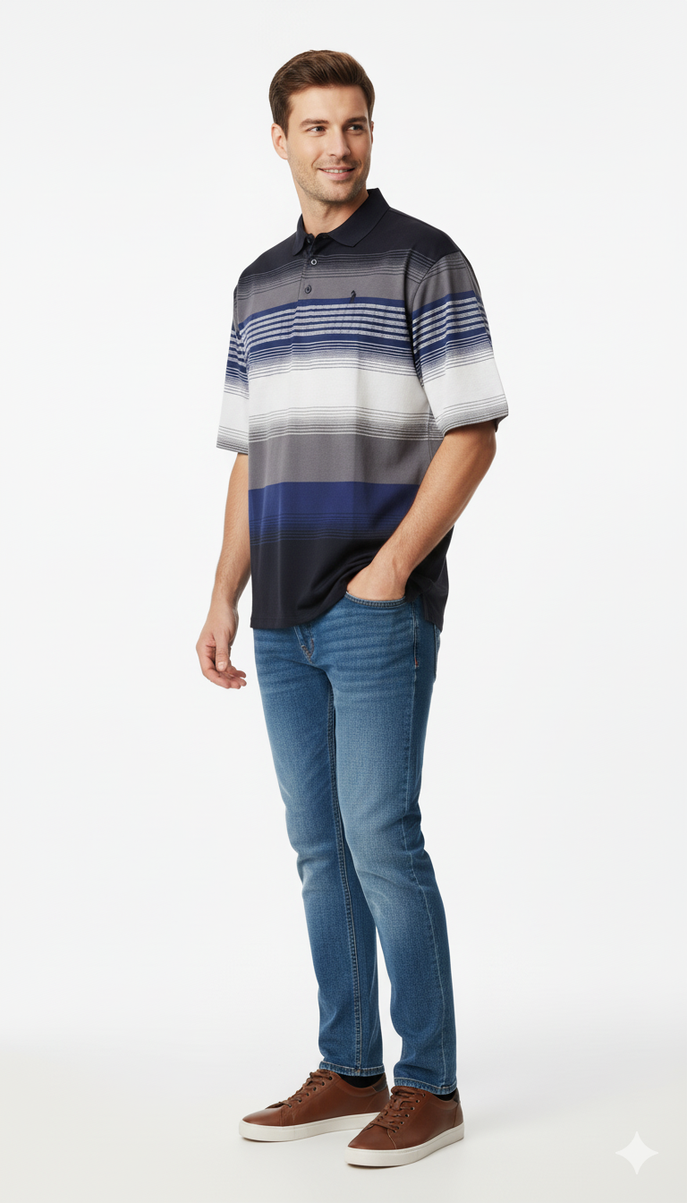 Polo Striped Golfers For Men In Navy