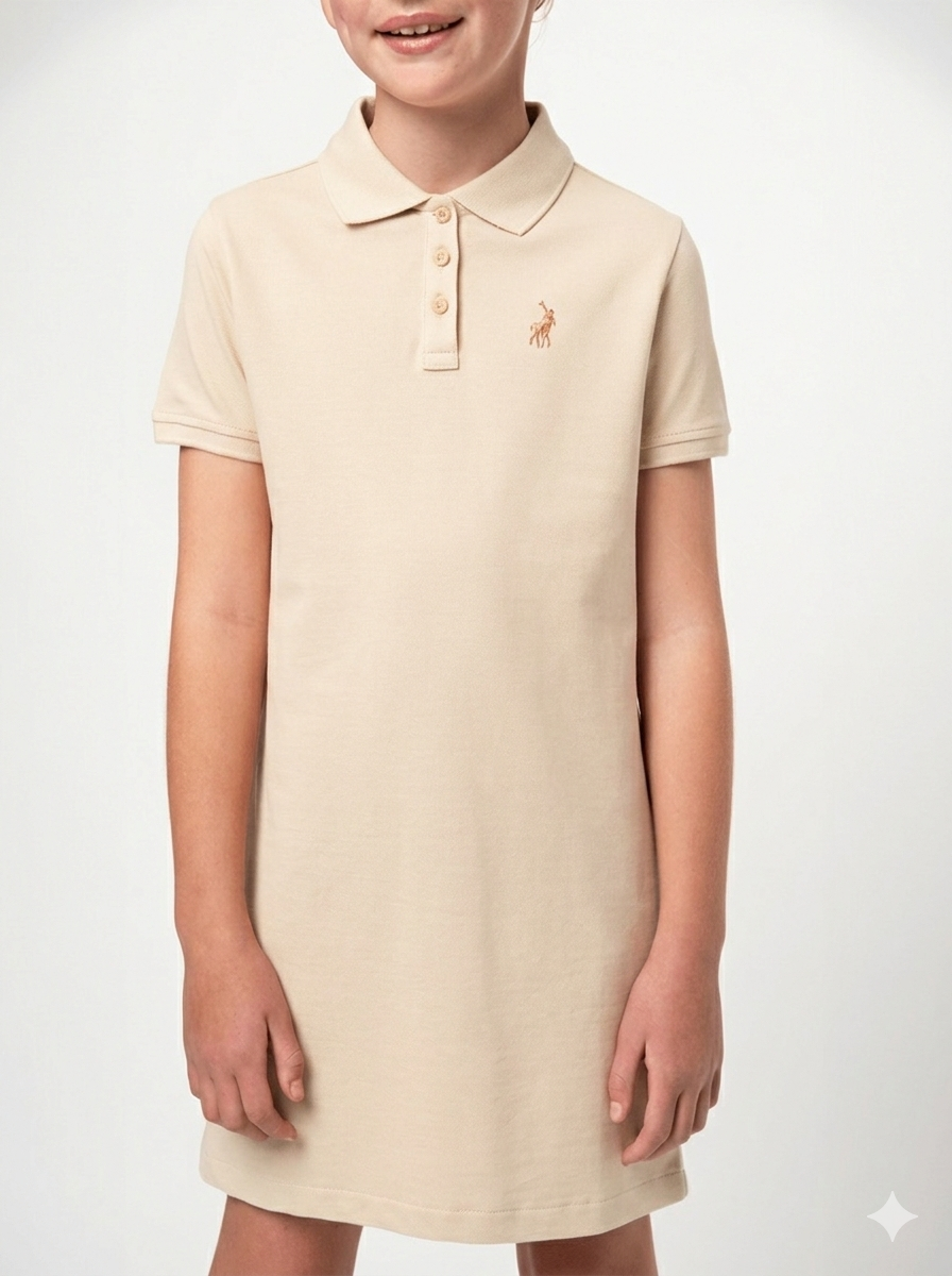 Polo Girls Dakota Ls Golfer Dress Stone