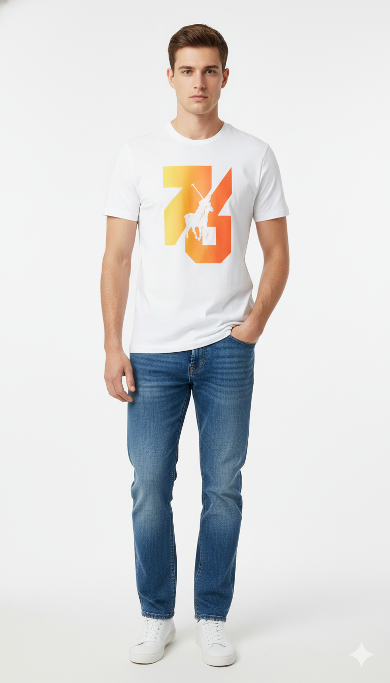 Polo Gradient T-Shirts For Men In White