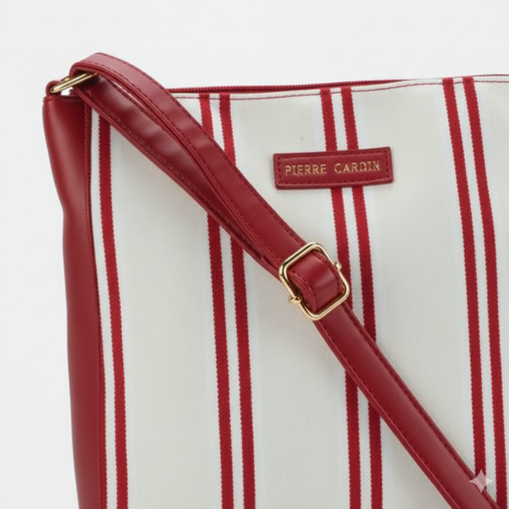Pierre Cardin Alaska Canvas Crossbody Bag In Red