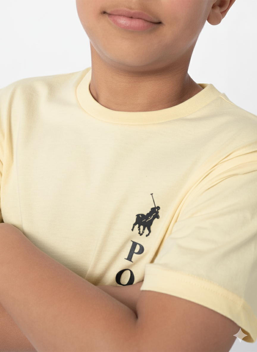 Polo Boys Dave Printed T-Shirt In Yellow
