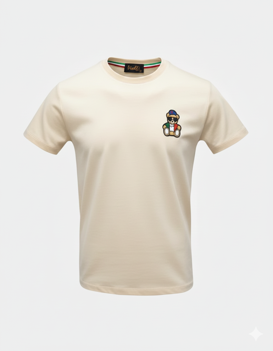 Vialli Mens Lister T-Shirt In Cream