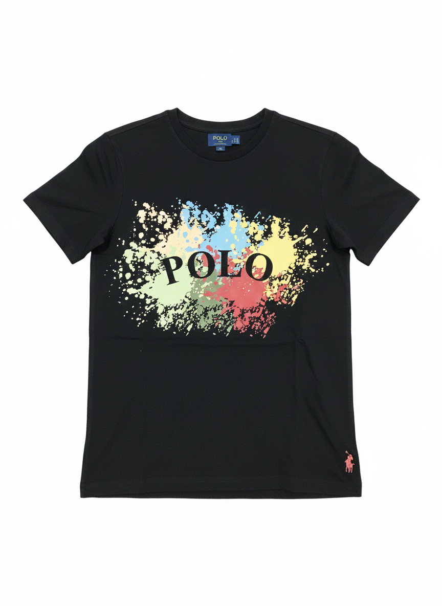 Polo Girls Paige Printed T-Shirt In Black