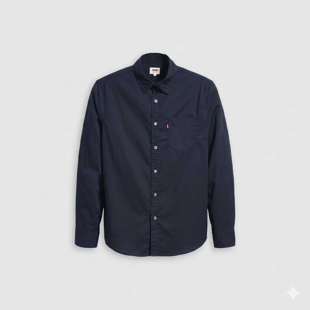 Levis Mens Classic 1 Pocket Shirt In Navy Blaze