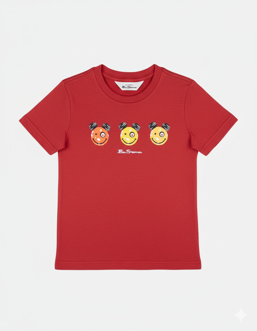 Ben Sherman Boys Happy Bears T-Shirt In Red