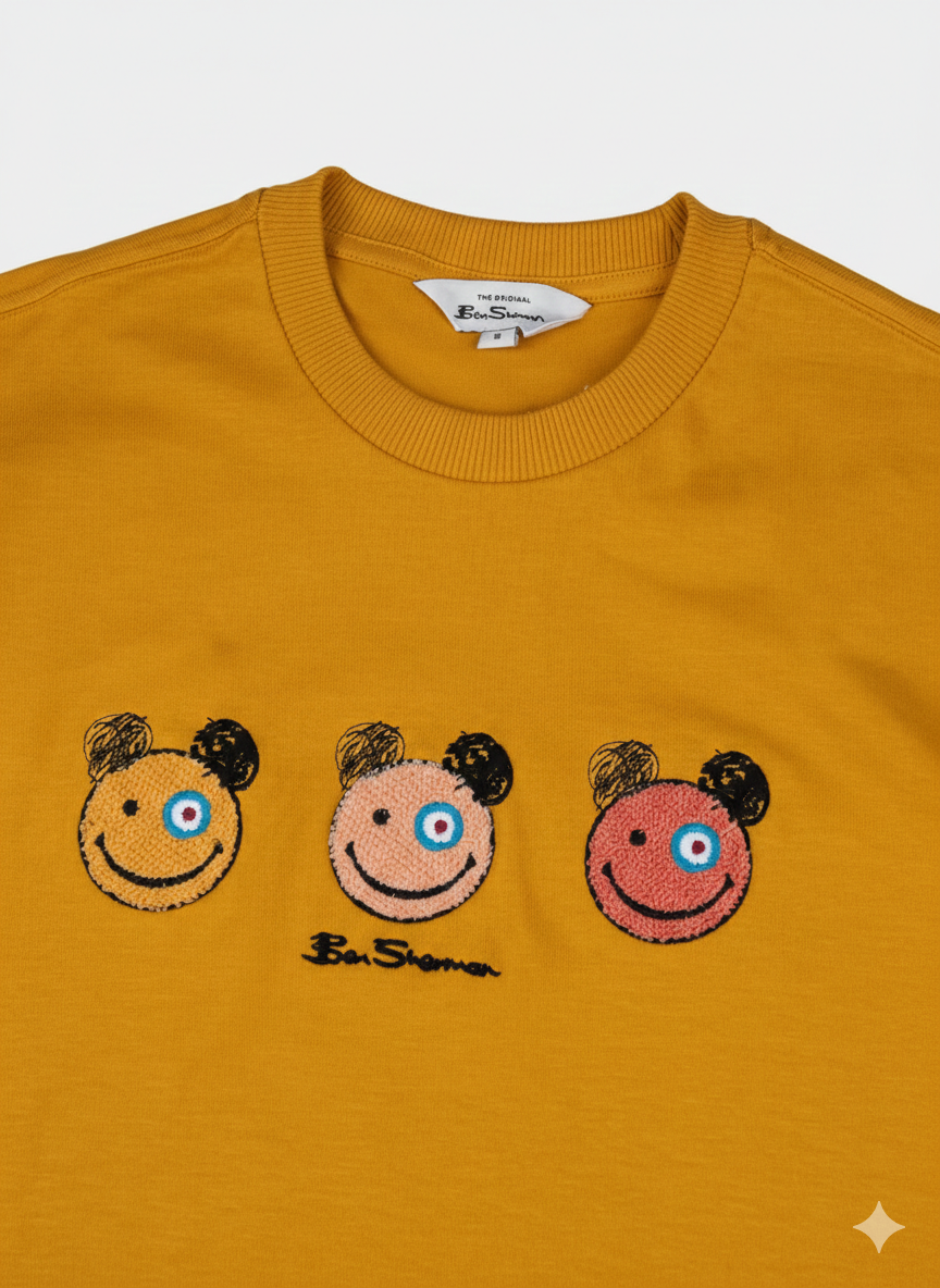 Ben Sherman Boys Happy Bears T-Shirt In Dijon
