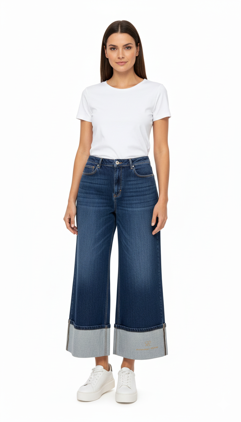 Sissyboy Womens Skye Wide-Leg Jeans In Dark Vintage