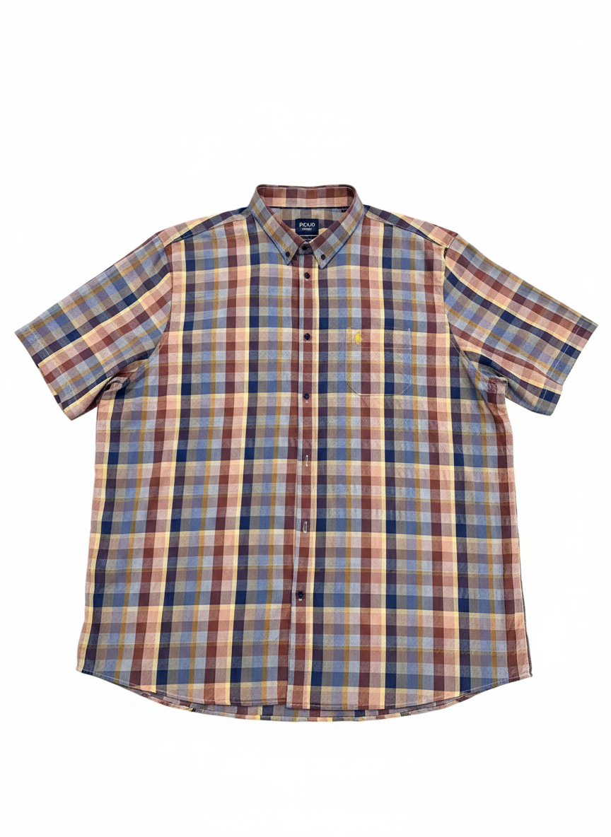 Polo Mens Textured Check Shirt In Multi
