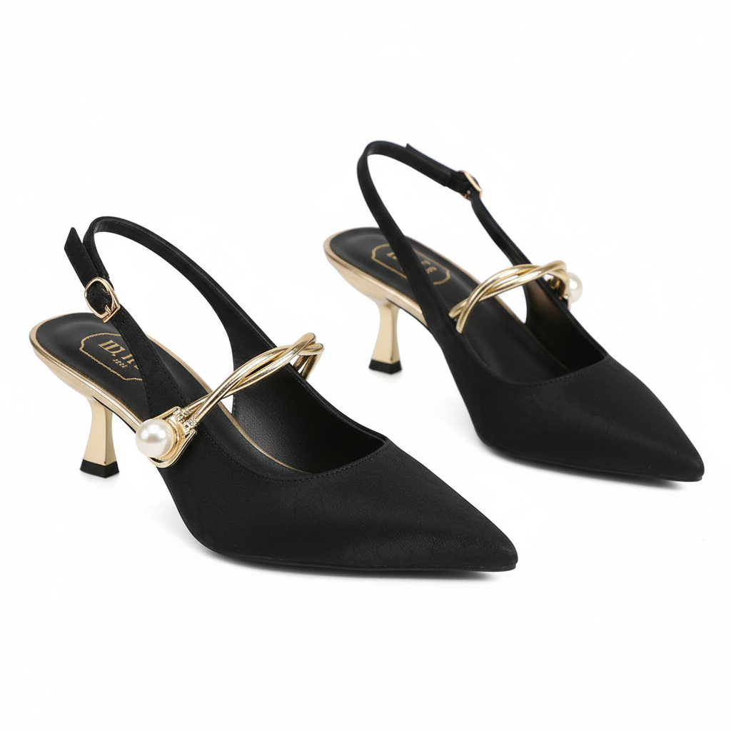 La Her Womens GSP-11 Heels In Black