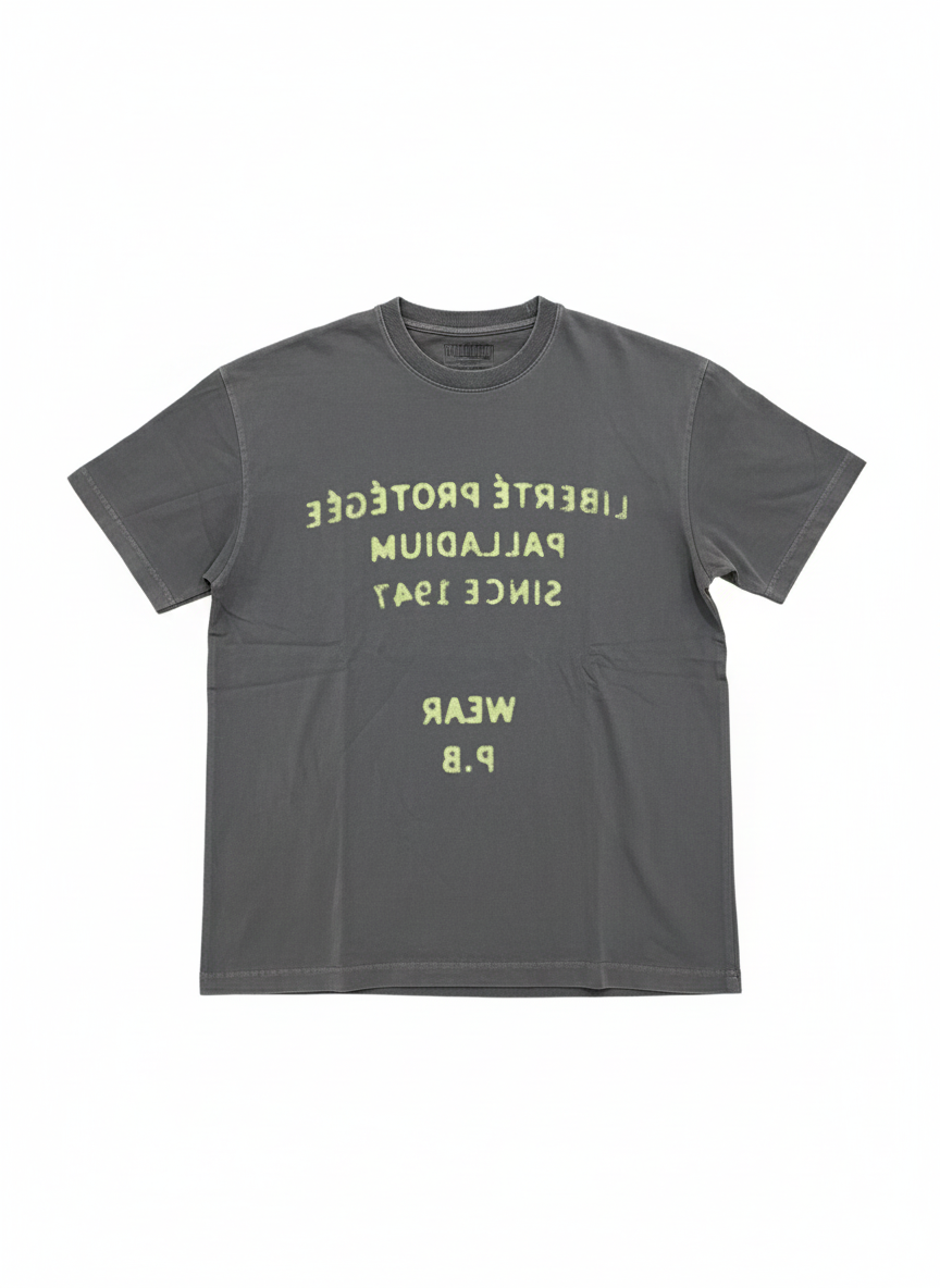 Palladium Mens Liberte Protégé Distressed T-Shirt In Charcoal