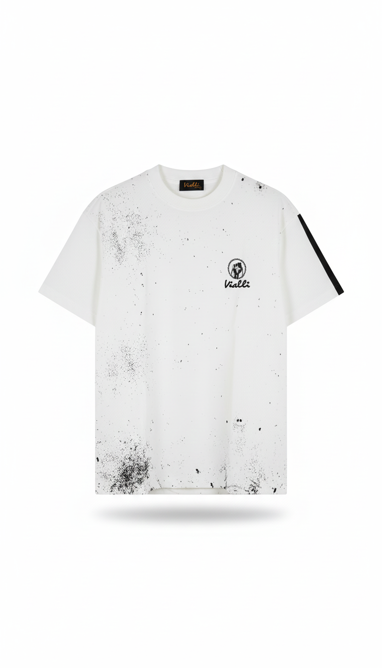 Vialli Mens Light T-Shirt In Cream