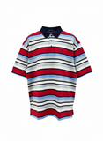Polo Mens Stripe Golfer In Red