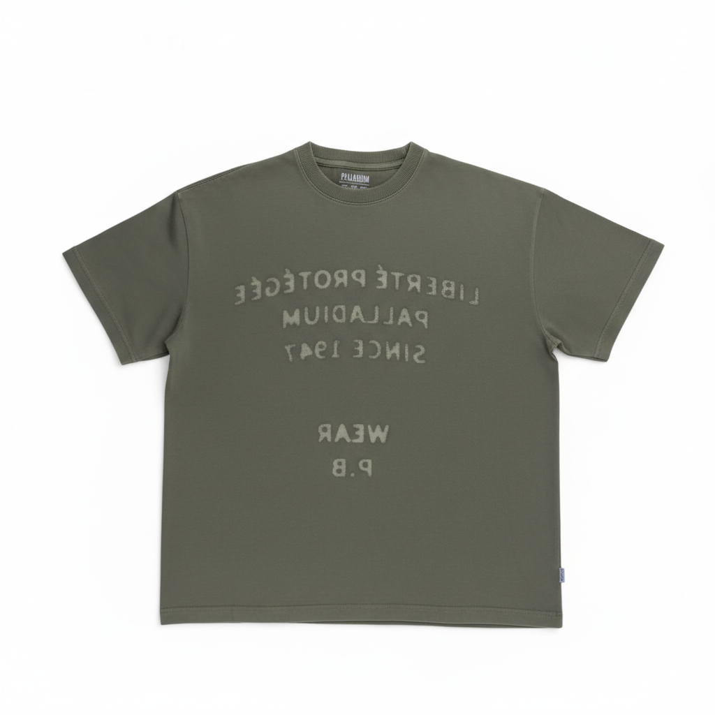 Palladium Mens Liberte Protégé Distressed T-Shirt In Olive