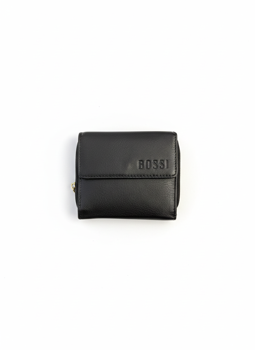 Bossi Womens Mopane Small Leather Flap Closure Purse In Black