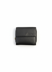 Bossi Womens Mopane Small Leather Flap Closure Purse In Black