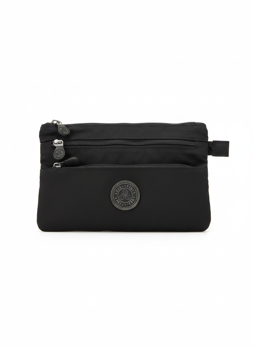 Free Spirit 3 Zipper Sling Bag In Black