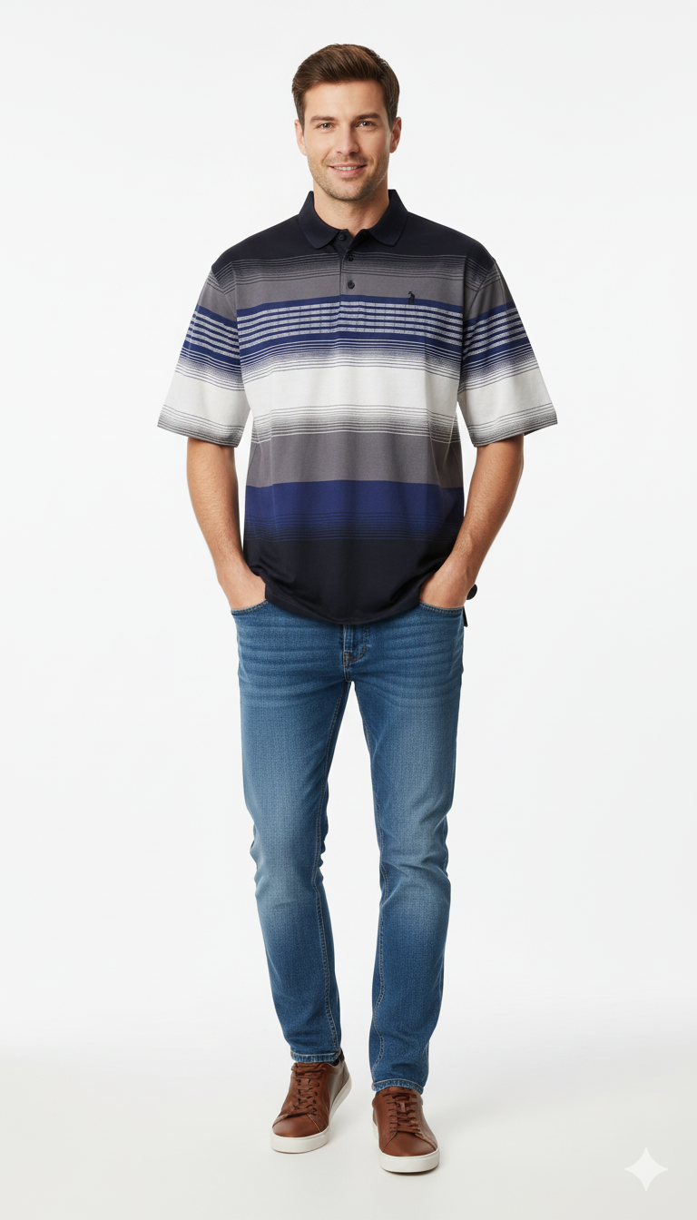 Polo Striped Golfers For Men In Navy