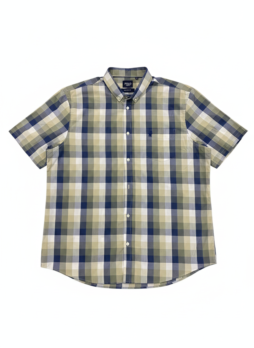 Polo Mens Check Shirt In Yellow