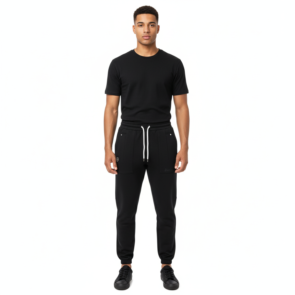 Vialli Mens Jasmin Track Pants in Black