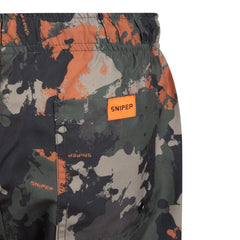 Sniper Urban Jungle Mens Swim Shorts In Grfeen and Orange
