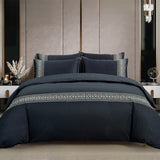 Egyptian Cotton Co Givenchy Duvet Cover In Black