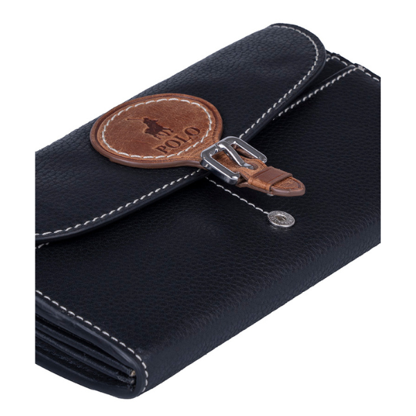 Polo Benton Clutch Purse  Black/Tan