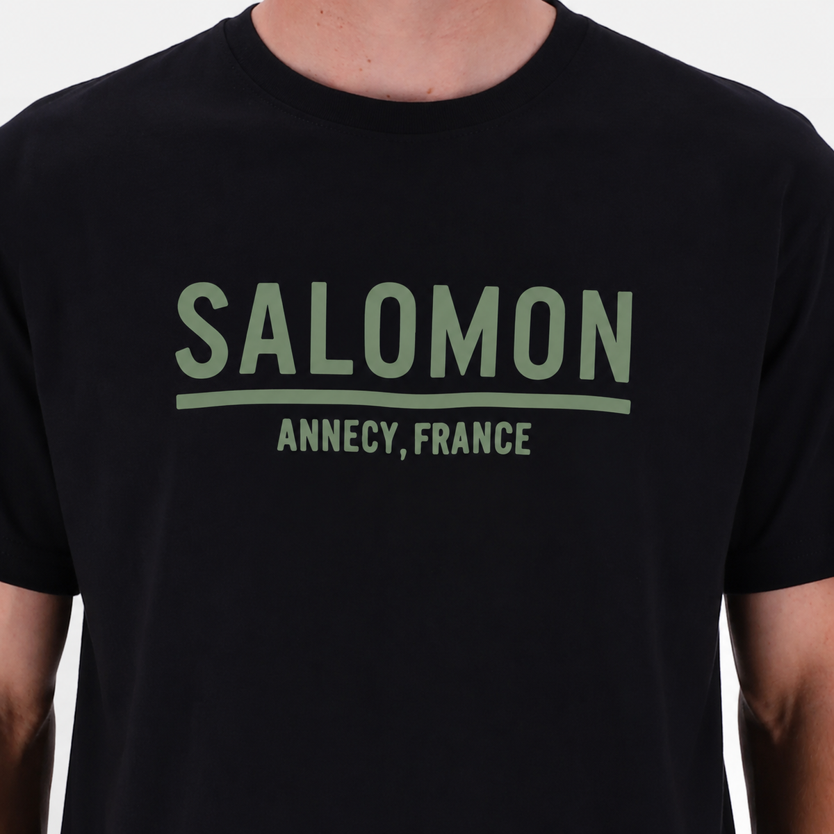 Salomon Mens Down Under Short Sleeves T-Shirt In Black/Olive