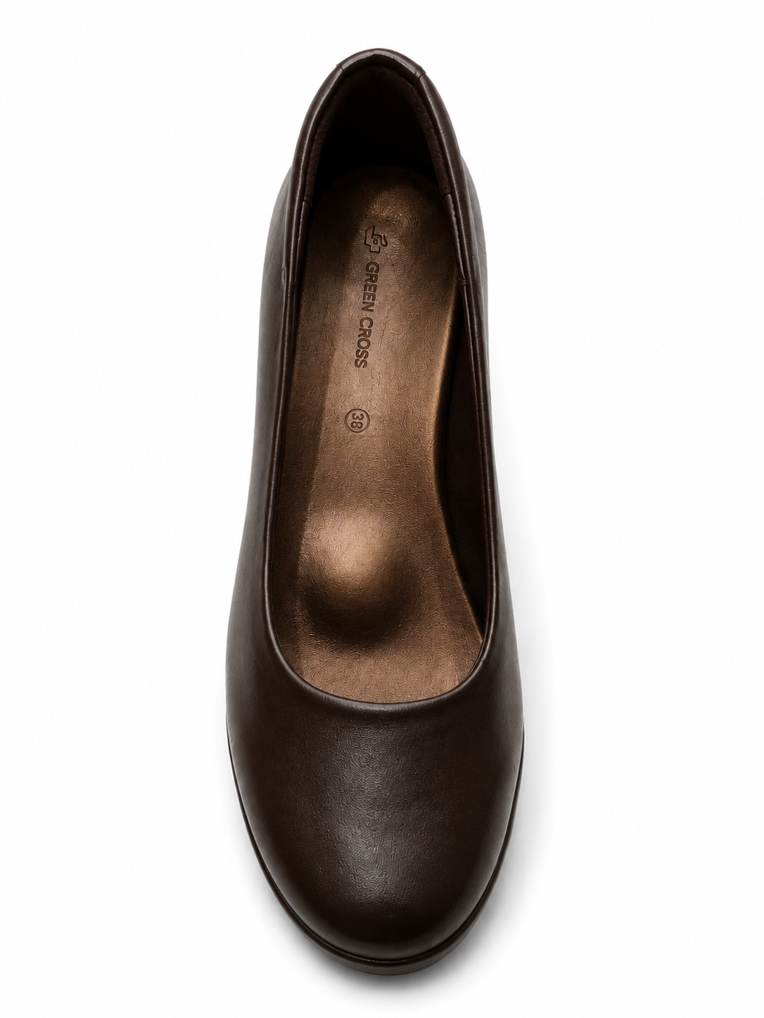 Green Cross Ladies Flat Slip-On Pump Shoe In Brown