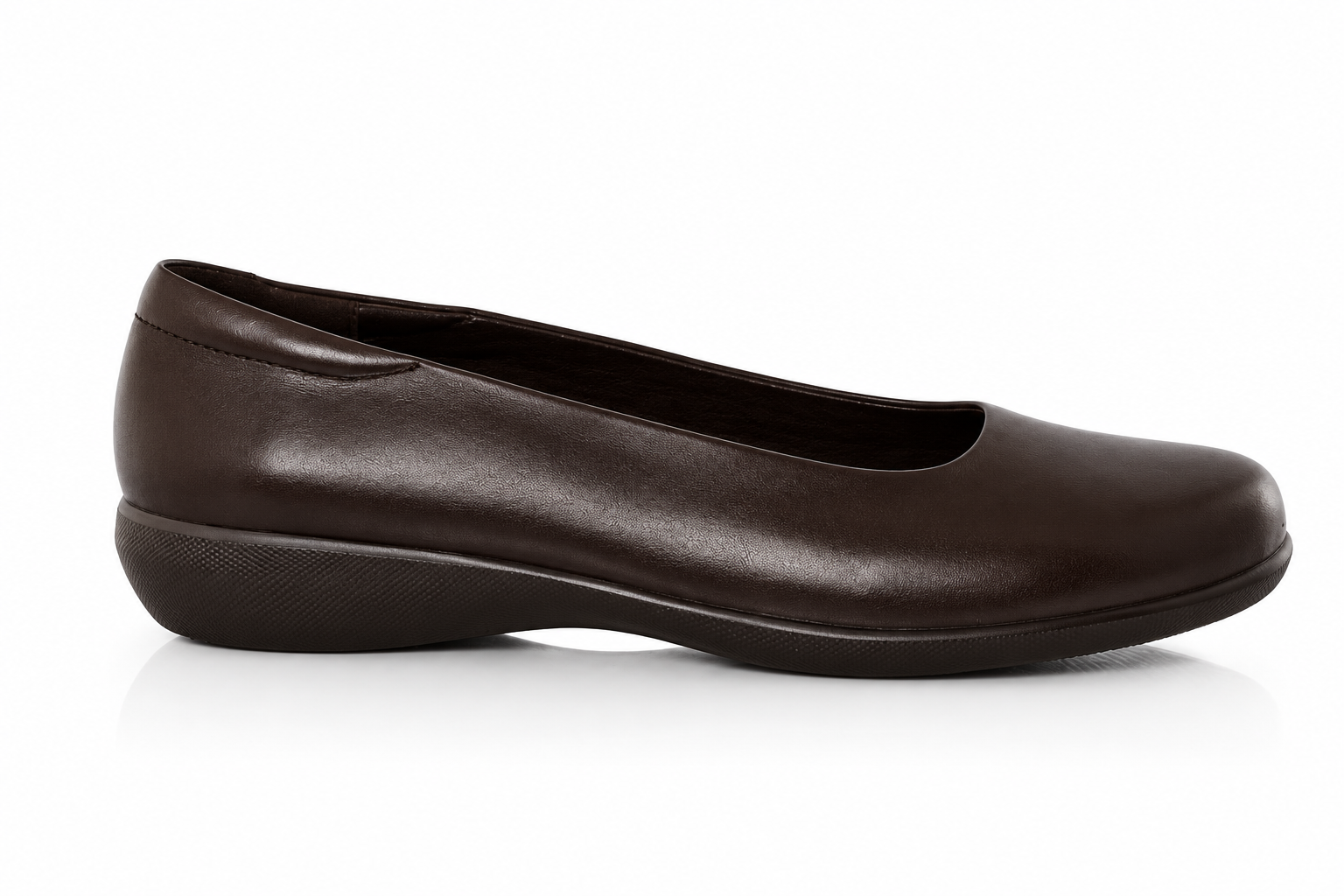 Green Cross Ladies Flat Slip-On Pump Shoe In Brown
