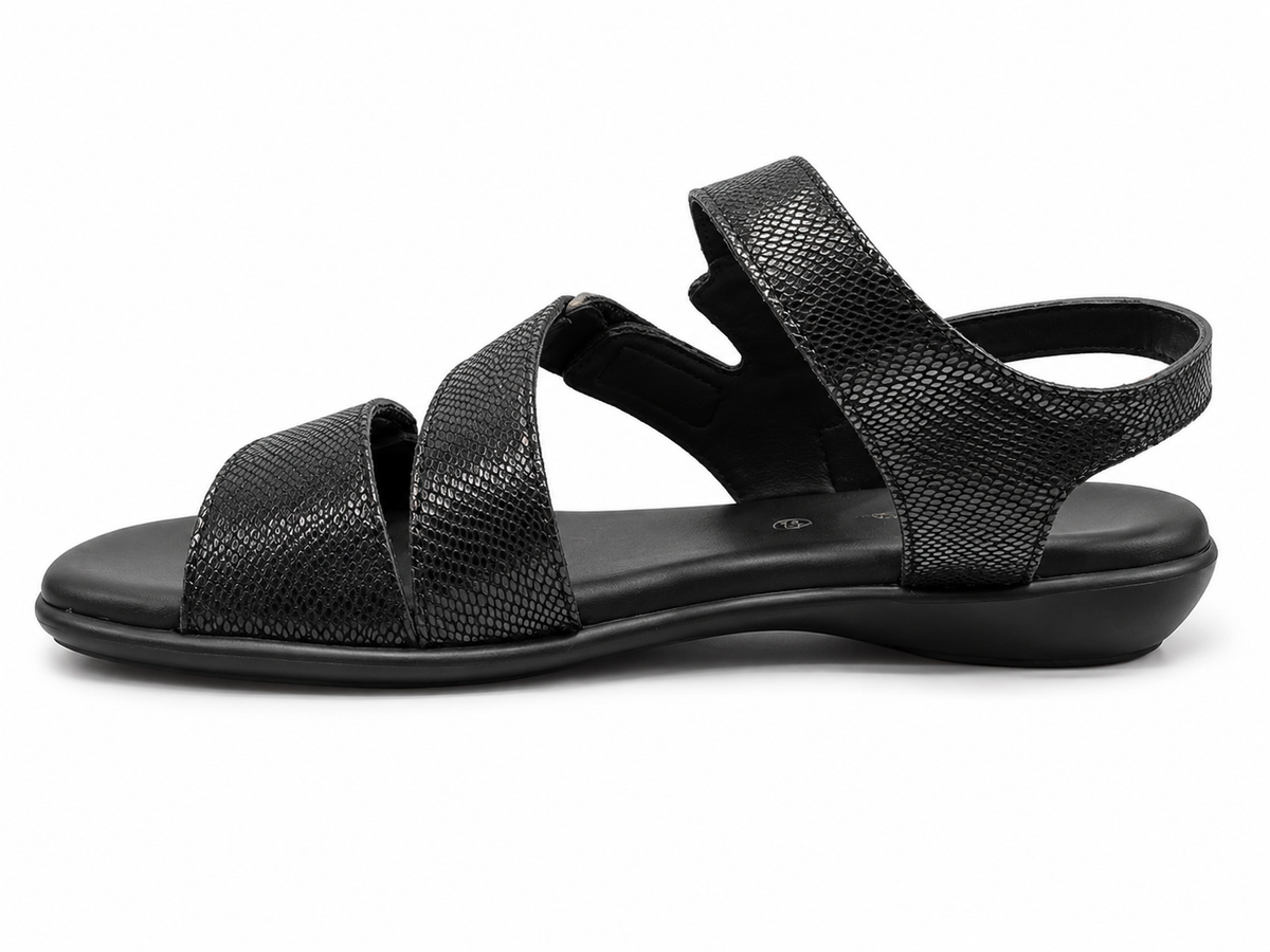 Green Cross Ladies Sandals In Black