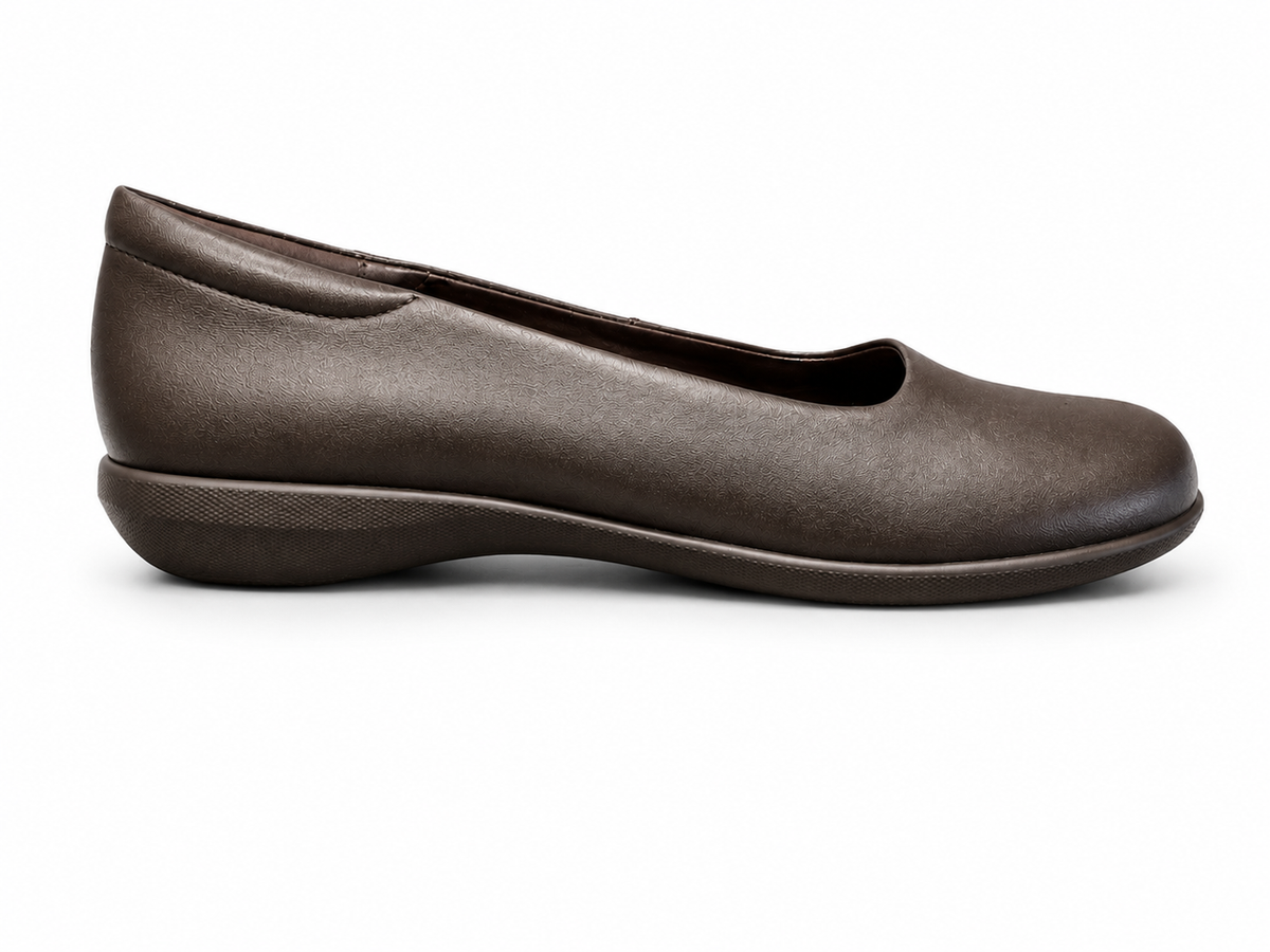 Green Cross Womens Flat Slip On Pump In Brown
