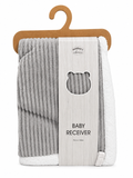Mother's Choice Sherpa Fleece Stripe Blanket In Grey
