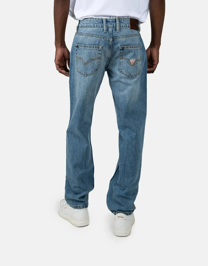 Guess Mens Slim Straight Jeans In Light Wash