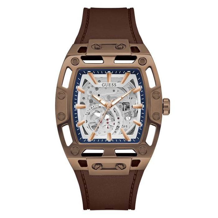 Guess Phoenix Mens Brownn Coffee Auto Watch