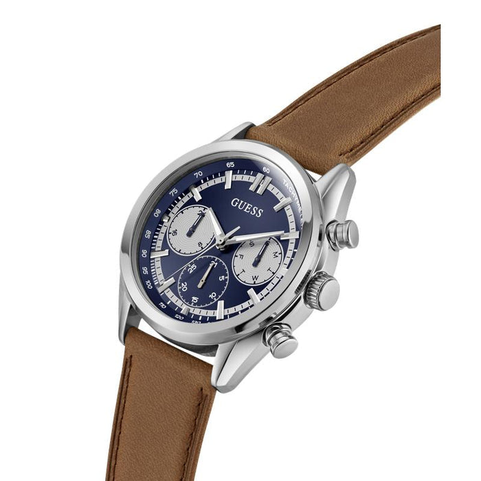 Guess Dawson Gents Brown Silver Multi Function